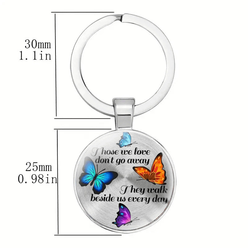 Wholesale Butterfly Time Gem Metal Keychain